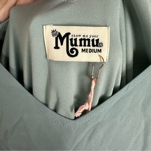 Show Me Your Mumu Kendall Maxi Bridesmaid Dress Solver Sage Crisp NWT - Picture 10 of 13